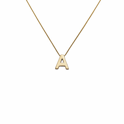 A Letter Necklace (14K) front - Lucky Diamond - New York