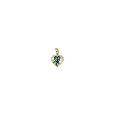 Evil Eye Three-Striped Heart Pendant (14K) light blue - Lucky Diamond - New York