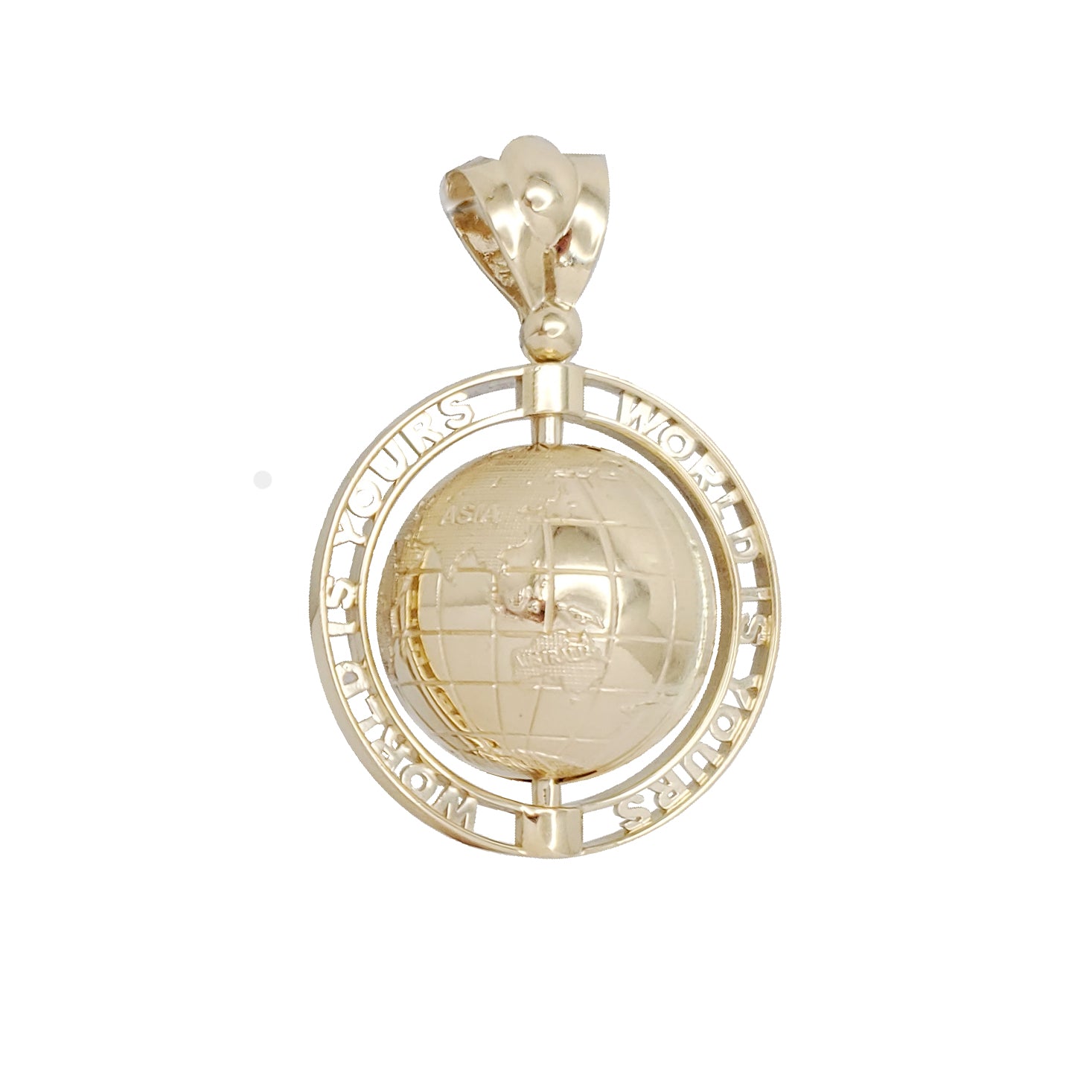 World Is Yours 3D World Globe Large Pendant (14K), image size:1467x1467