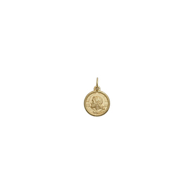Divine Jesus Medallion Profile Pendant (18K) front - Lucky Diamond - New York