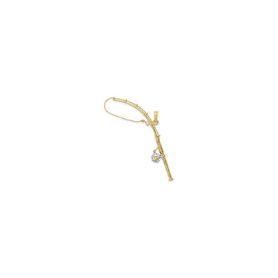 Moveable Fishing Pole with Reel Pendant (14K) front - Lucky Diamond - New York