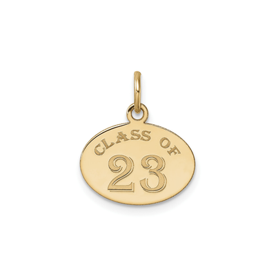 Class of 2023 Oval Medal Pendant (14K) front - Lucky Diamond - New York
