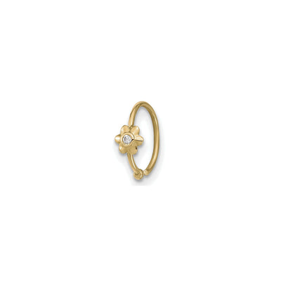 Flower CZ Hoop Nose Ring (14K) main - Lucky Diamond - New York