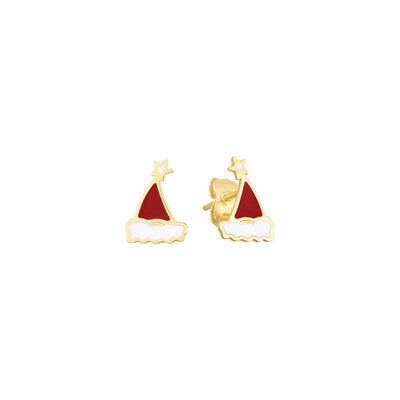 Santa Hat Stud Earrings (14K) main - Lucky Diamond - New York