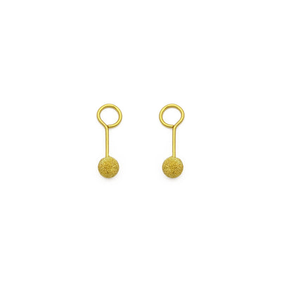 Laser-Cut Ball Twistable Earring small (24K) front - Lucky Diamond - New York