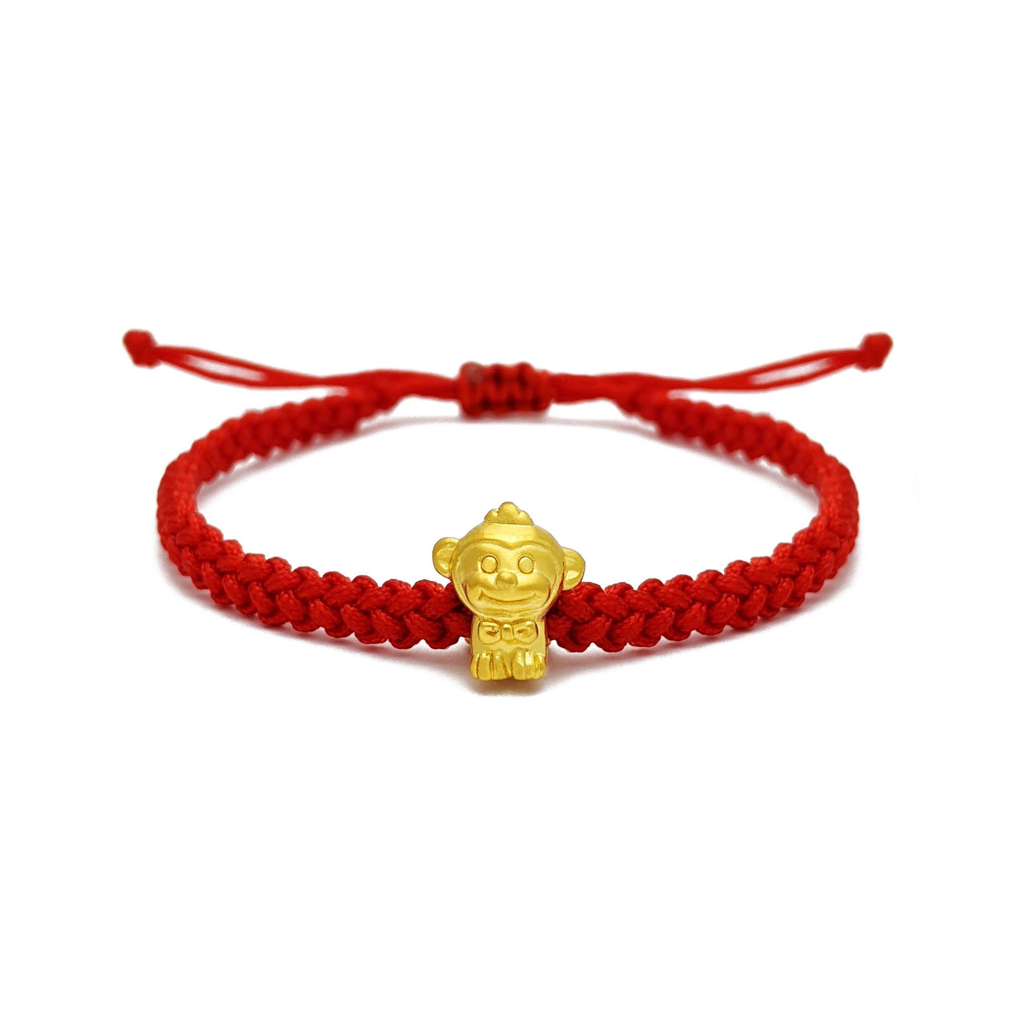 Happiness Monkey Chinese Zodiac Red String Bracelet (24K) – Lucky D
