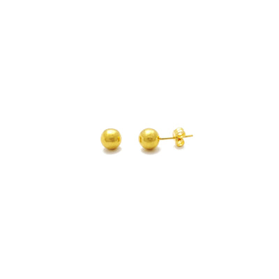 Ball Stud Earrings Small (24K) front - Lucky Diamond - New York
