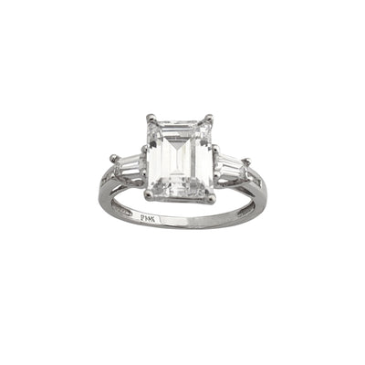 Emerald Cut & Baguette Anniversary Ring (14K) Lucky Diamond New York
