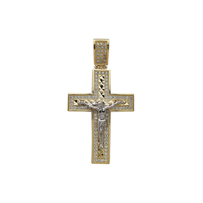 Iced-Out Faceted Cut Crucifix Pendant (14K) Lucky Diamond New York