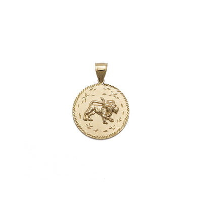 Blazing Lion Medallion Pendant (14K) front - Lucky Diamond - New York
