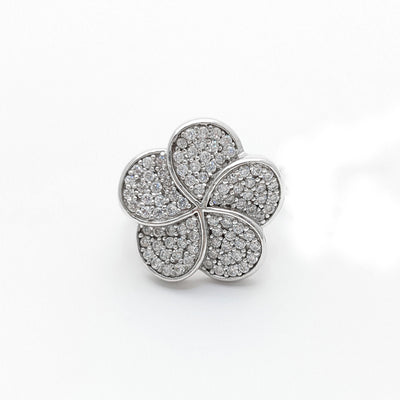 Five Leaf CZ Ring (Silver) front - Lucky Diamond - New York
