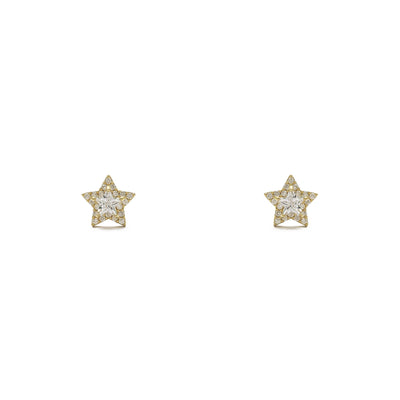 Star Halo Stud Earrings (14K) small - front - Lucky Diamond - New York
