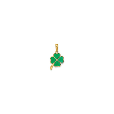 4-Leaf Clover Enameled Pendant (14K) front - Lucky Diamond - New York