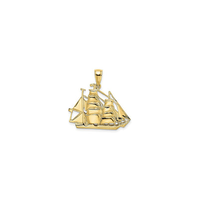 Barque Sailing Ship Pendant (14K) front - Lucky Diamond - New York
