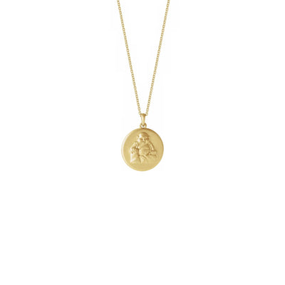 Buddha Medallion Necklace yellow (14K) front - Lucky Diamond - New York