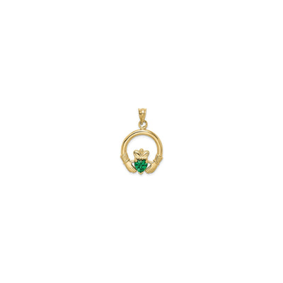 Claddagh Green Gemstone Pendant (14K) front - Lucky Diamond - New York