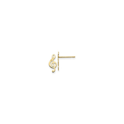 Clef Music Note Post Earrings (14K) main - Lucky Diamond - New York