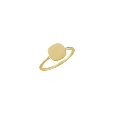 Cushion Stackable Signet Ring yellow (14K) main - Lucky Diamond - New York