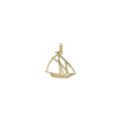 Cut-Out Sailboat Pendant (14K) front - Lucky Diamond - New York