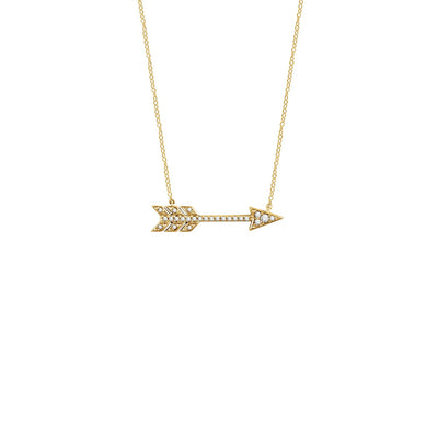 Diamond Arrow Necklace yellow (14K) front - Lucky Diamond - New York