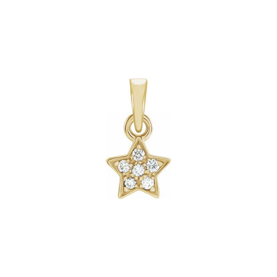 Diamond Cluster Star Pendant yellow (14K) front - Lucky Diamond - New York
