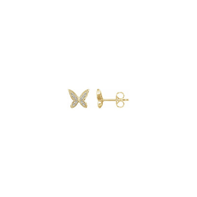 Diamond Fairy Butterfly Stud Earrings yellow (14K) main - Lucky Diamond - New York
