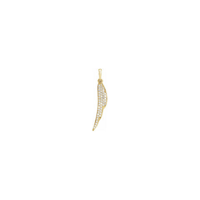 Diamond Feather Pendant yellow (14K) front - Lucky Diamond - New York
