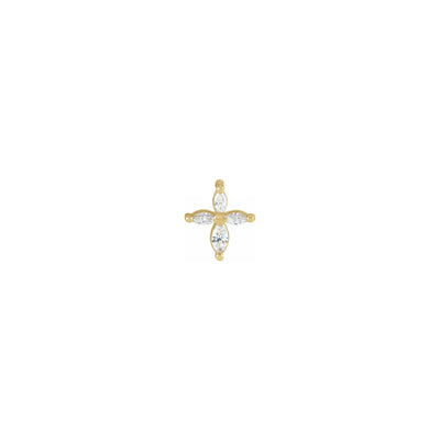 Diamond Marquise Cross Pendant yellow (14K) front - Lucky Diamond - New York