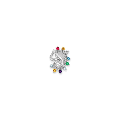 Diamond & Multi-Gemstone Chakra Charm (14K) front - Lucky Diamond - New York