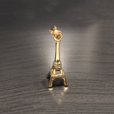 Eiffel Tower Polished Pendant (14K) front - Lucky Diamond - New York