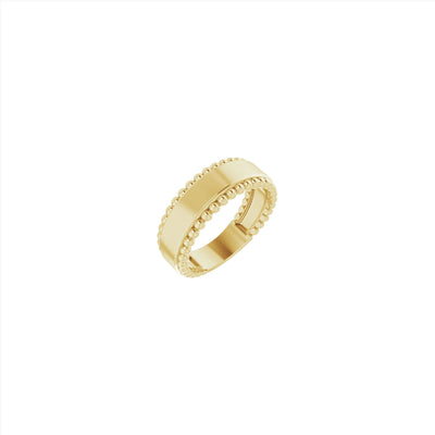 Engravable Beaded Ring yellow (14K) main - Lucky Diamond - New York