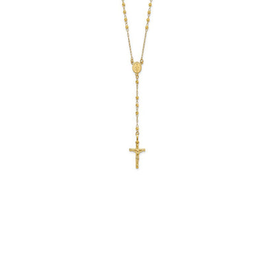 Faceted Beads Rosary Necklace (14K) front - Lucky Diamond - New York