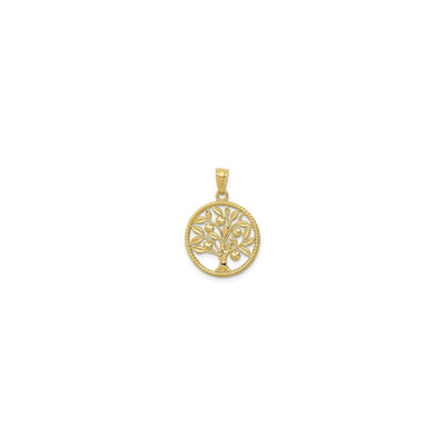 Family Apple Tree Rope Circle Pendant (14K) front - Lucky Diamond - New York