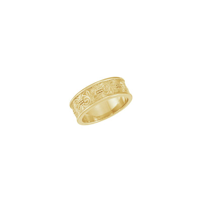 Fleur-de-lis Carved Ring yellow (14K) main - Lucky Diamond - New York