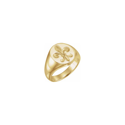 Fleur-de-lis Signet Ring yellow (14K) main - Lucky Diamond - New York