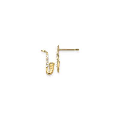 Icy Saxophone Stud Earrings (14K) main - Lucky Diamond - New York