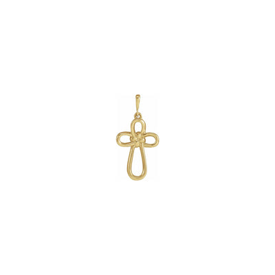 Knotted Cross Pendant yellow (14K) front - Lucky Diamond - New York