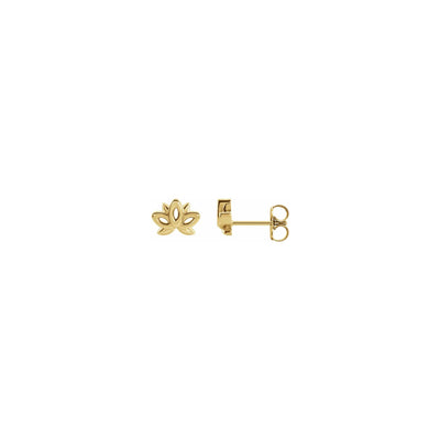 Lotus Flower Contour Stud Earrings yellow (14K) main - Lucky Diamond - New York