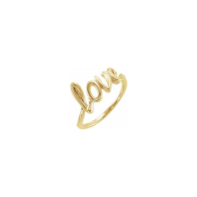 Love Script Letter Ring yellow (14K) main - Lucky Diamond - New York