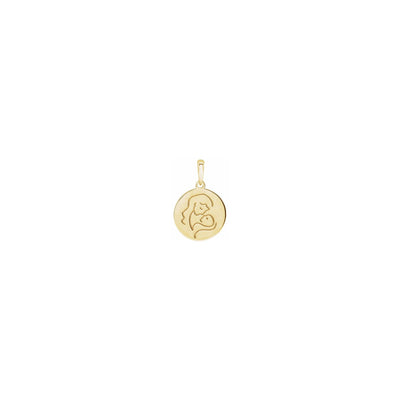 Lovely Mother with Baby Medallion Pendant yellow (14K) front - Lucky Diamond - New York