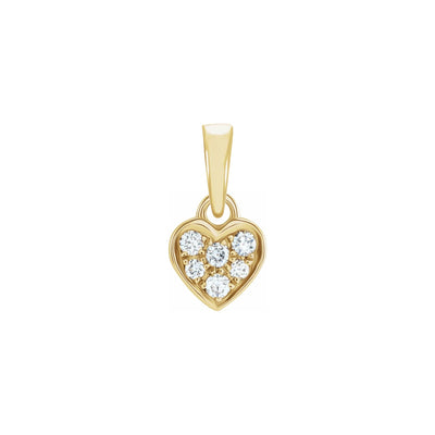 Mini Diamond Cluster Heart Pendant yellow (14K) front - Lucky Diamond - New York