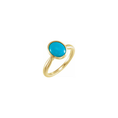 Oval Turquoise Cabochon Ring yellow (14K) main - Lucky Diamond - New York