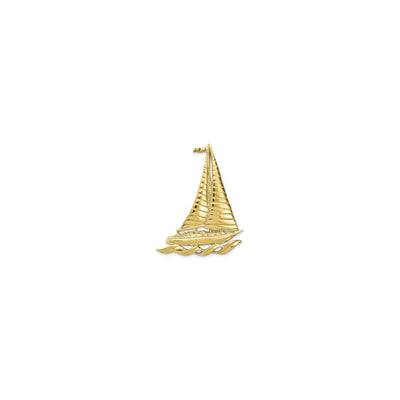 Ribbed Sailboat with Waves Charm (14K) front - Lucky Diamond - New York
