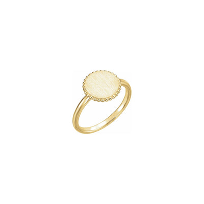 Round Beaded Stackable Signet Ring yellow (14K) main - Lucky Diamond - New York