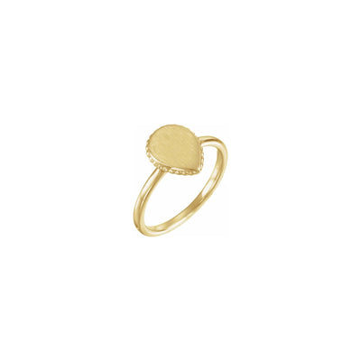 Teardrop Beaded Stackable Signet Ring yellow (14K) main - Lucky Diamond - New York