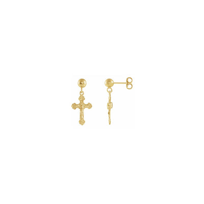 Crucifix Dangling Earrings (14K) main - Lucky Diamond - New York