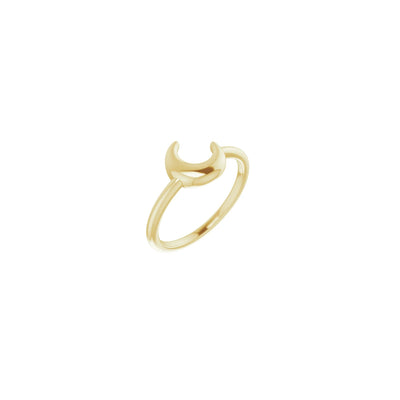 Tilted Crescent Moon Stackable Ring yellow (14K) main - Lucky Diamond - New York