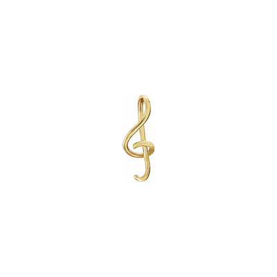Treble Clef Musical Note Pendant yellow (14K) front - Lucky Diamond - New York