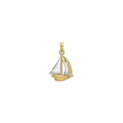 Two-Toned Sailboat Pendant (14K) front - Lucky Diamond - New York
