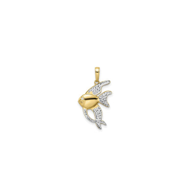 Two-Tone Textured Angel Fish Pendant (14K) front - Lucky Diamond - New York
